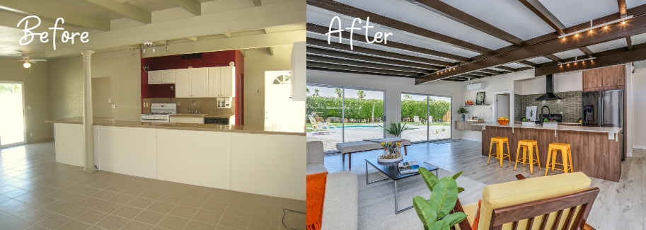 Complete home renovation before and after